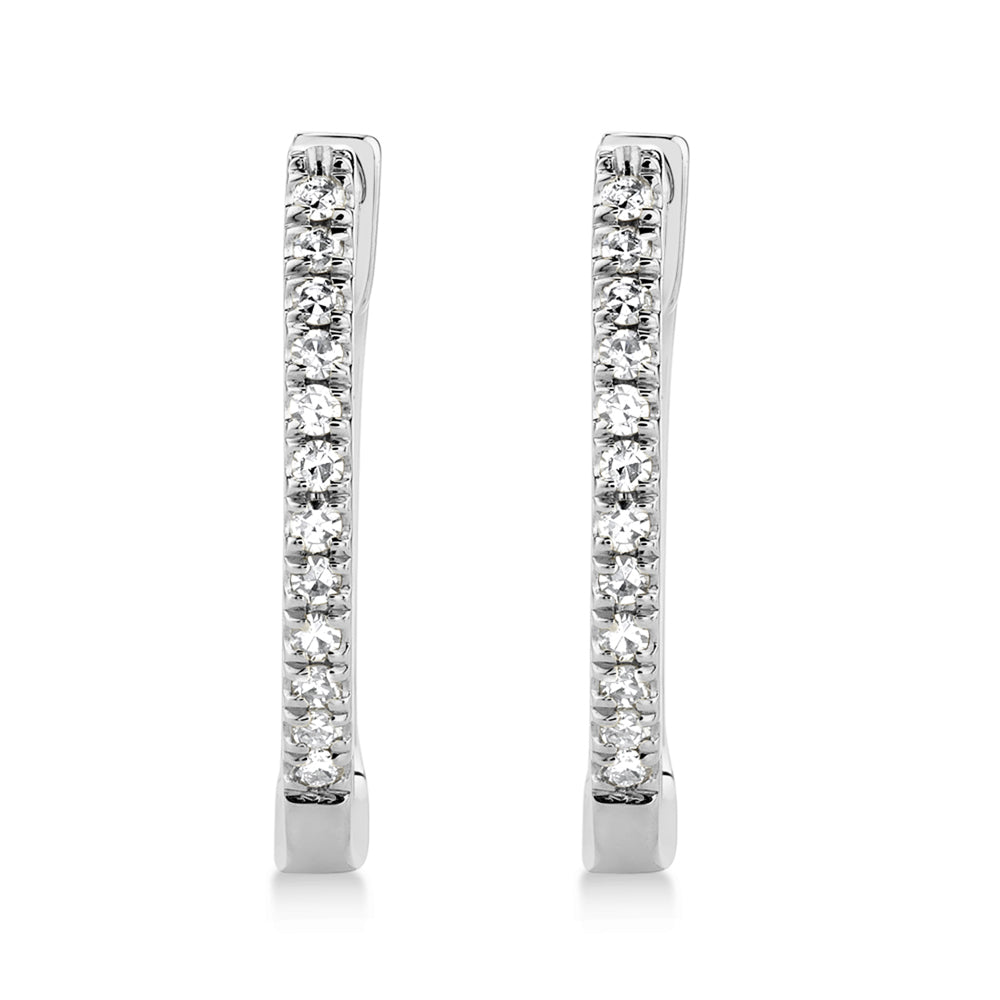 Diamond Huggie Earrings 14k White Gold (0.08ct)