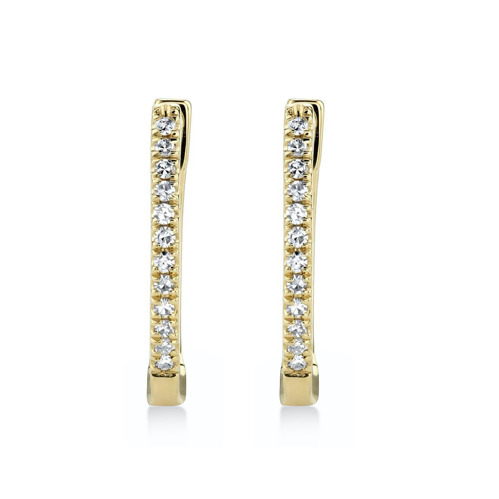 Diamond Huggie Earrings 14k Yellow Gold (0.08ct)