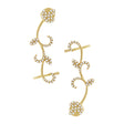 0.29ct 14k Yellow Gold Diamond Leaf Ear Crawler Earrings