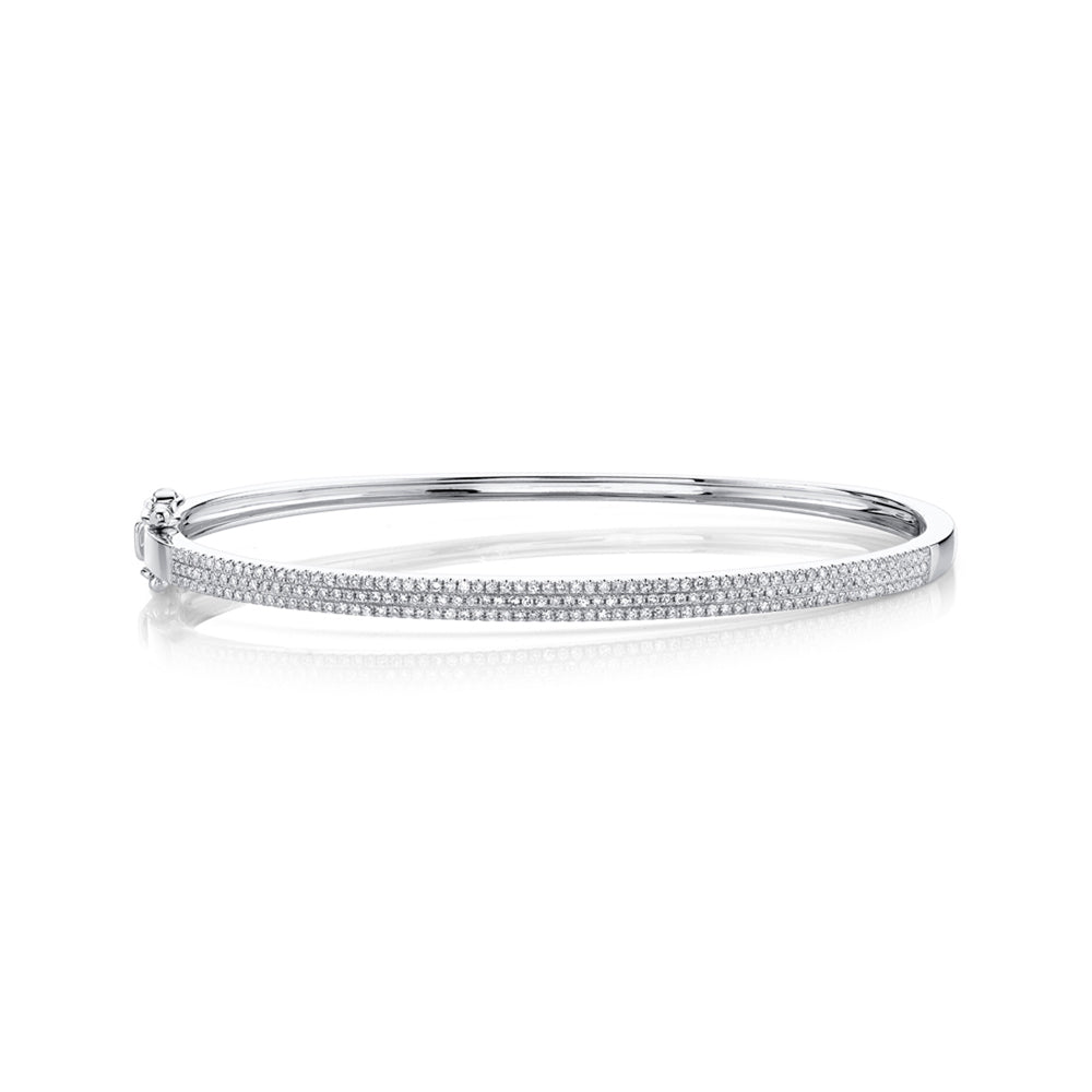 Diamond Pave Bangle Bracelet 14k White Gold (0.52ct)