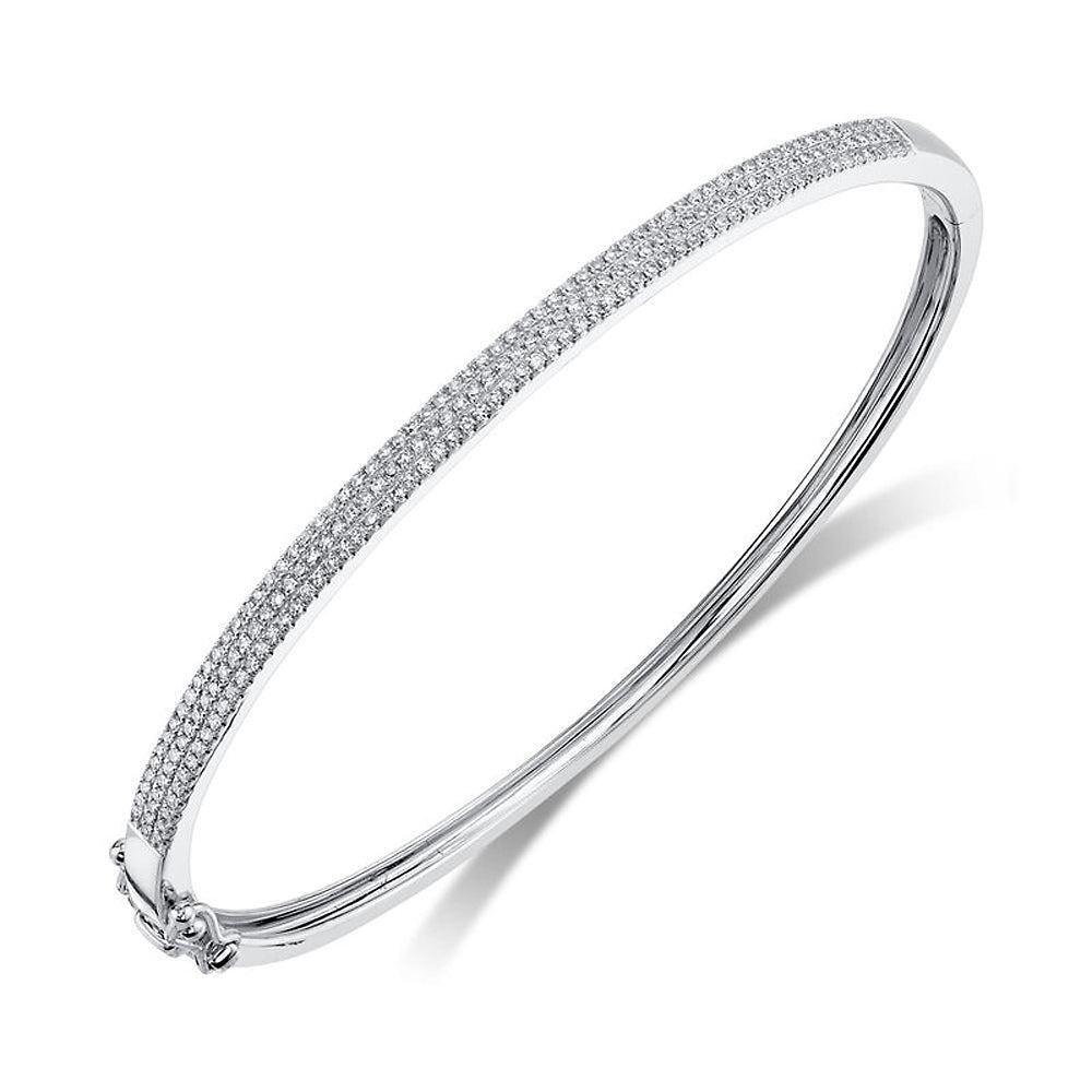 Diamond Pave Bangle Bracelet 14k White Gold (0.52ct)