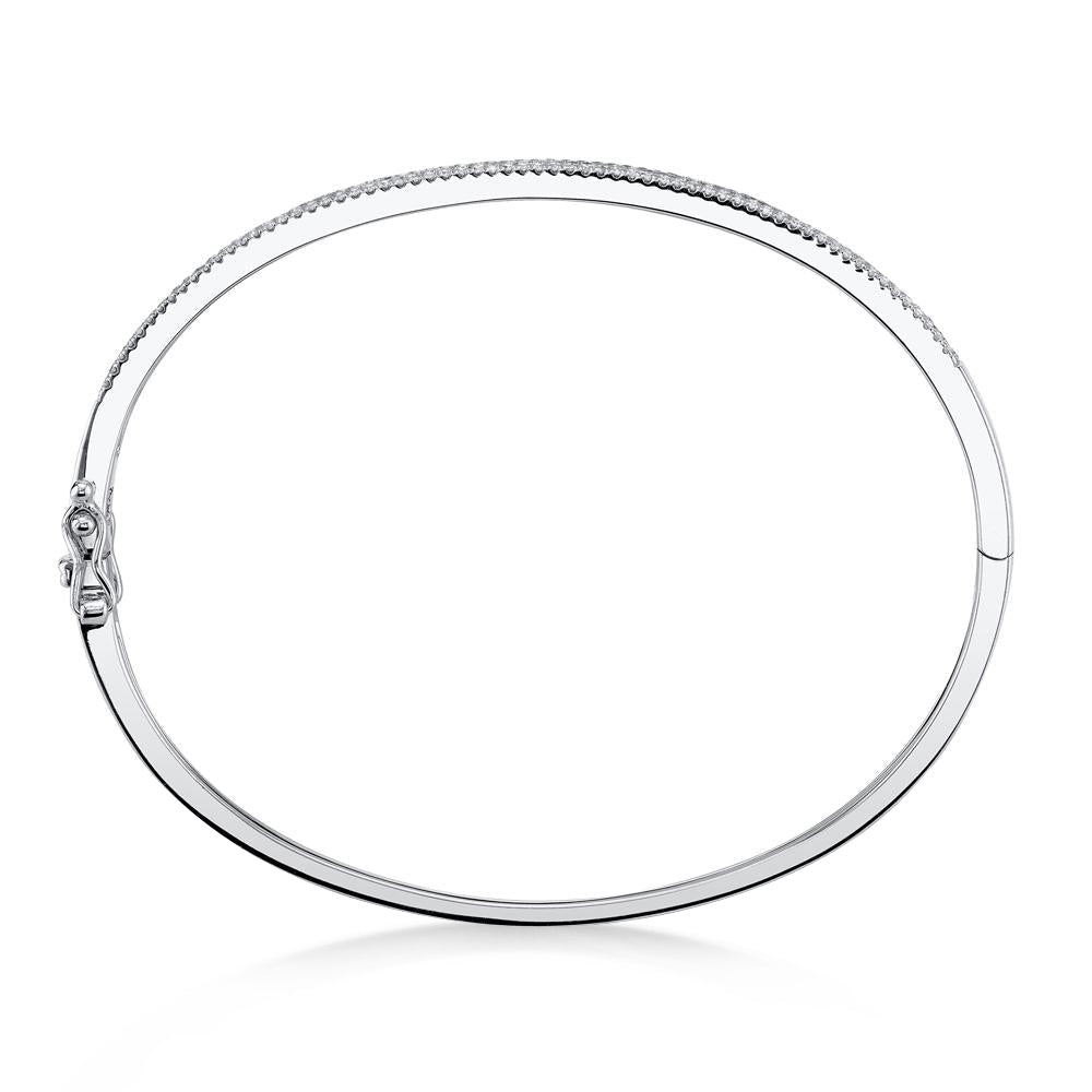 Diamond Pave Bangle Bracelet 14k White Gold (0.52ct)