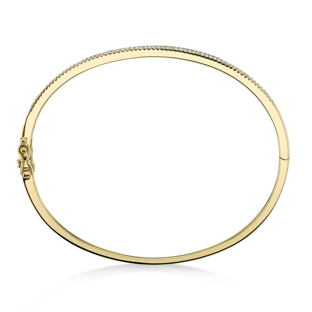 Diamond Pave Bangle Bracelet 14k Yellow Gold (0.52ct)