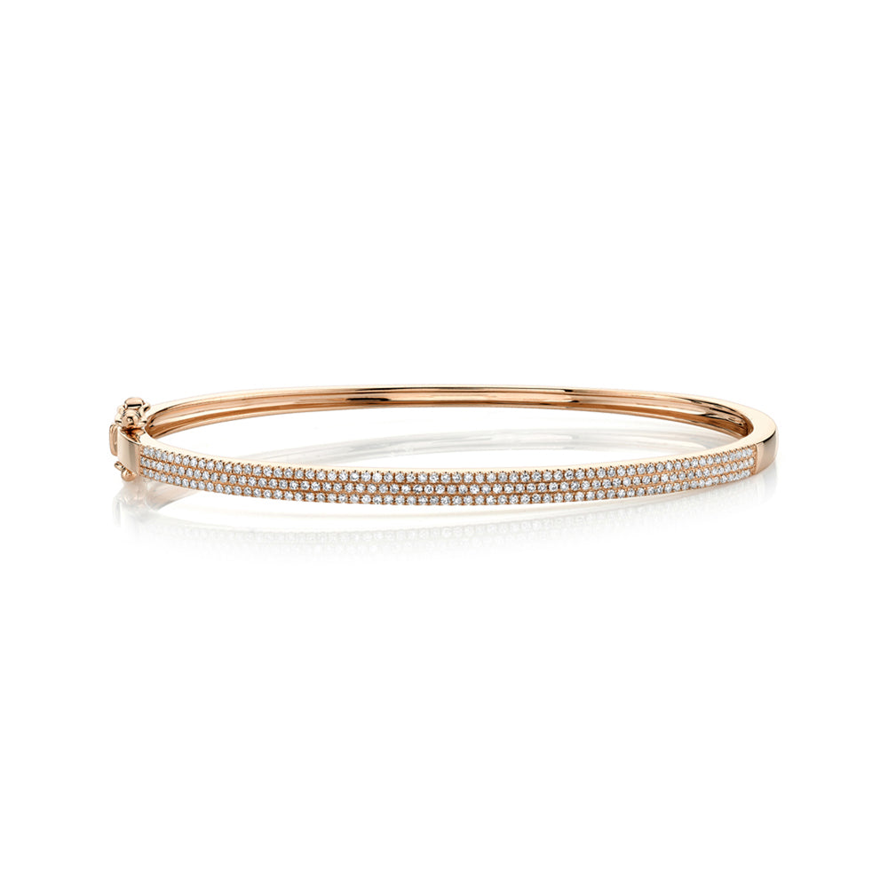 Diamond Pave Bangle Bracelet 14k Rose Gold (0.52ct)