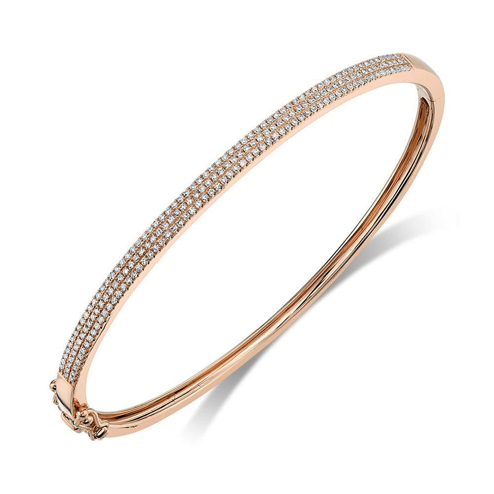 Diamond Pave Bangle Bracelet 14k Rose Gold (0.52ct)