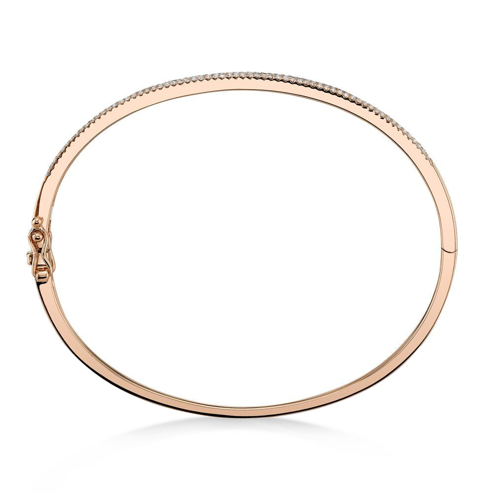 Diamond Pave Bangle Bracelet 14k Rose Gold (0.52ct)