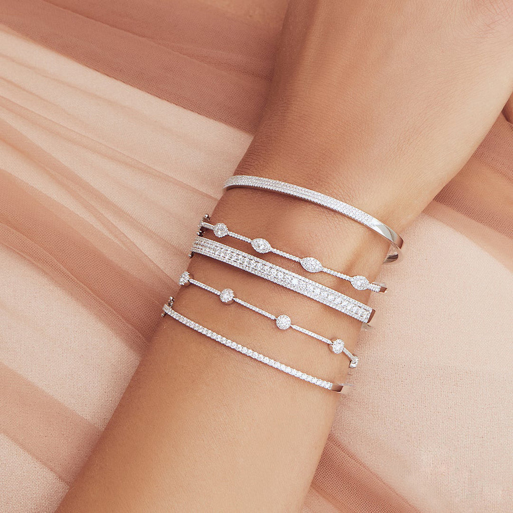 Diamond Pave Bangle Bracelet 14k Rose Gold (0.52ct)