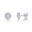 Diamond Pave Circle Stud Earrings 14k White Gold (0.17ct)