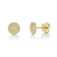 Diamond Pave Circle Stud Earrings 14k Yellow Gold (0.17ct)