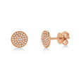 Diamond Pave Circle Stud Earrings 14k Rose Gold (0.17ct)