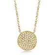 Diamond Pave Circle Pendant Necklace 14k Yellow Gold (0.15ct)