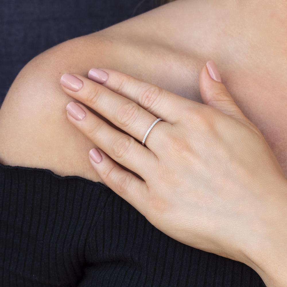 Diamond Accented Danity Band 14k White Gold (0.08ct)