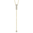 Graduated Diamond Halo Style Lariat Necklace 14k Yellow Gold (0.29ct)