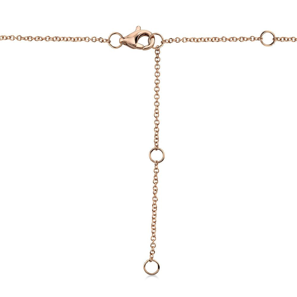 Graduated Diamond Halo Style Lariat Necklace 14k Rose Gold (0.29ct)