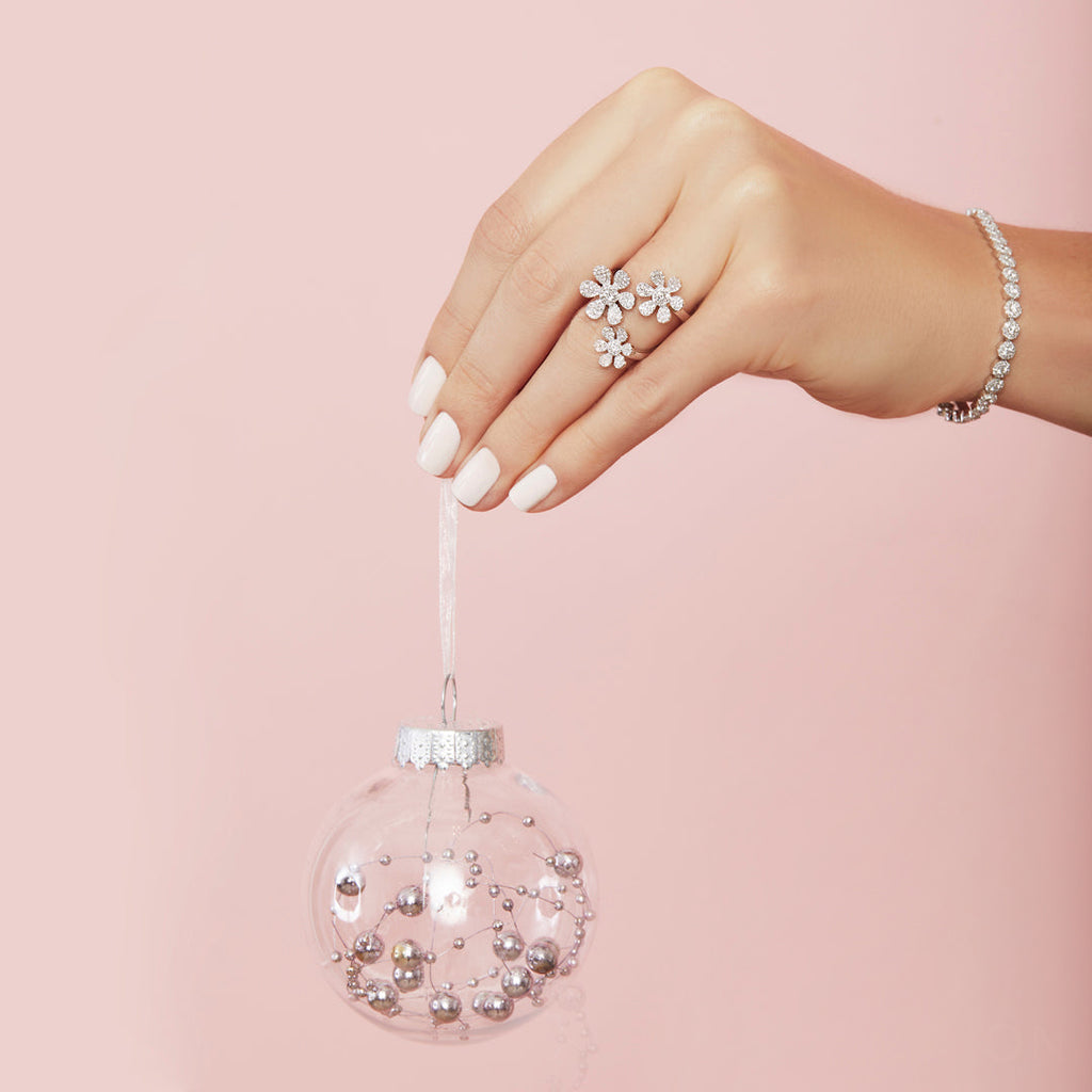 Diamond Halo Style Tennis Bracelet 14k White Gold (3.03ct)