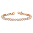 Diamond Halo Style Tennis Bracelet 14k Rose Gold (3.03ct)