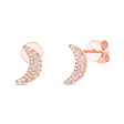 0.11ct 14k Rose Gold Crescent Moon Stud Earrings