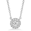 Diamond Halo Pendant Necklace 14k White Gold (0.14ct)