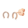 Diamond Horseshoe Stud Earrings 14k Rose Gold (0.06ct)