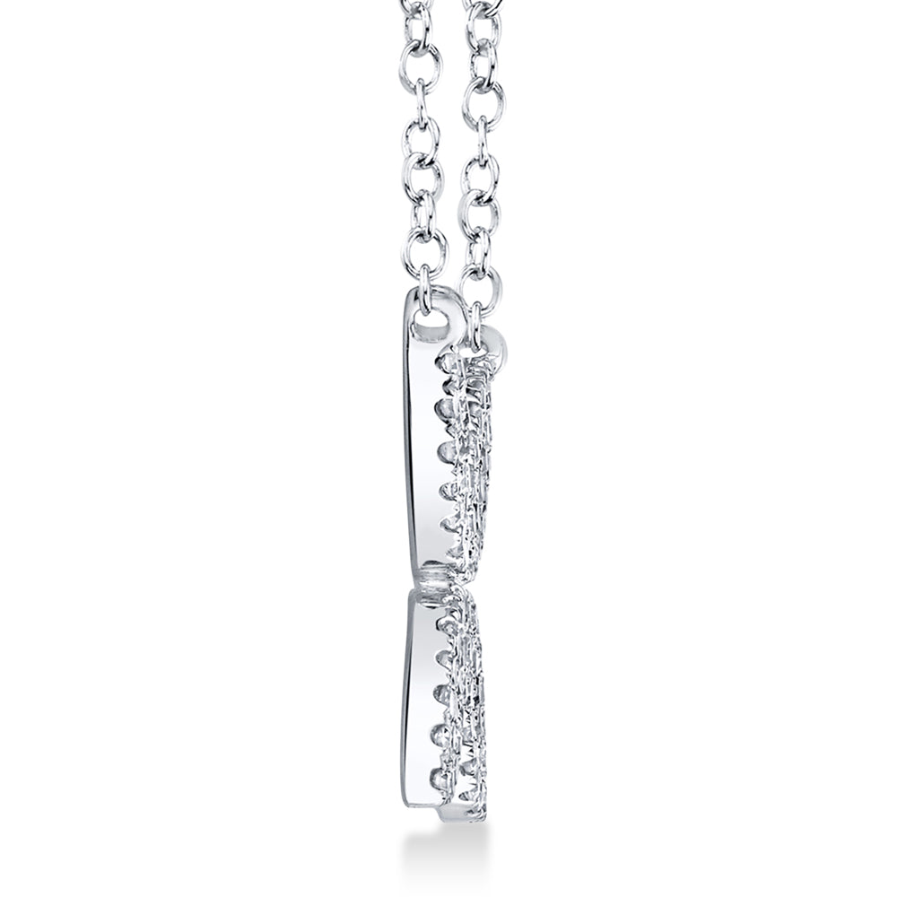 Diamond Pave Flower Pendant Necklace 14k White Gold (0.20ct)