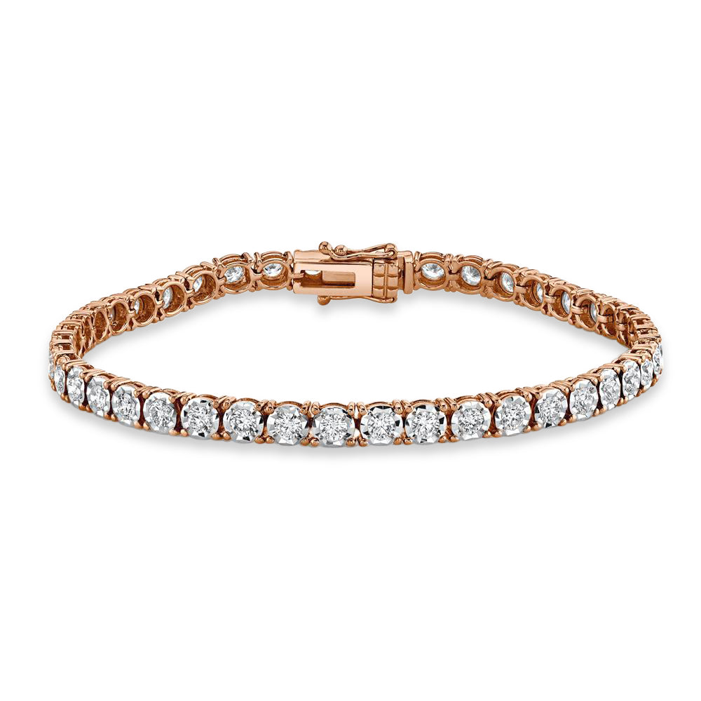 Diamond Tennis Bracelet 14k Rose Gold (3.00ct)