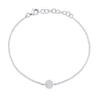 Diamond Pave Circle Link Bracelet 14k White Gold (0.05ct)