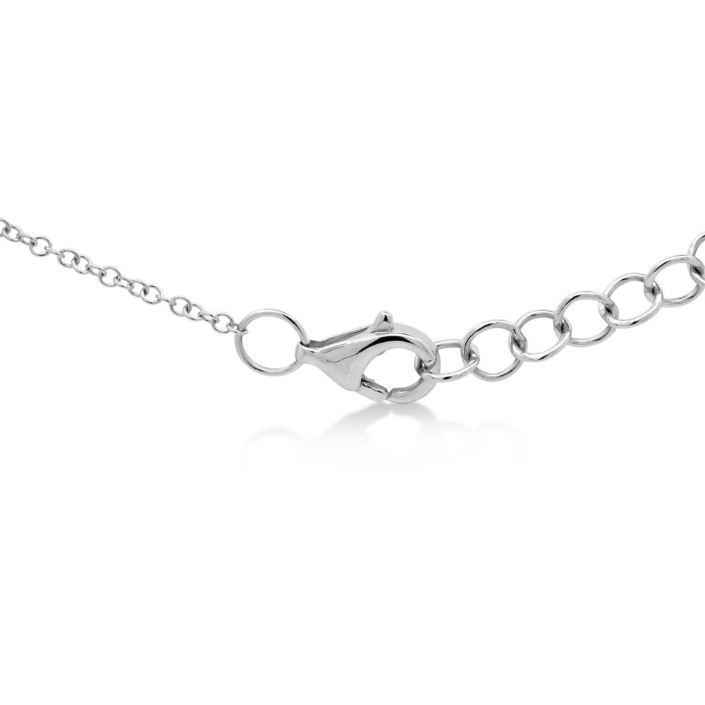 Diamond Pave Circle Link Bracelet 14k White Gold (0.05ct)