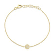 Diamond Pave Circle Link Bracelet 14k Yellow Gold (0.05ct)