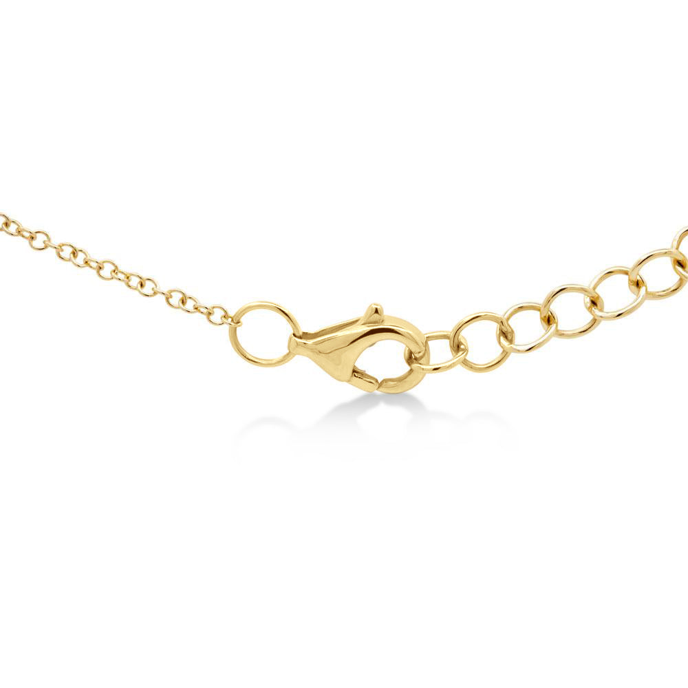 Diamond Pave Circle Link Bracelet 14k Yellow Gold (0.05ct)