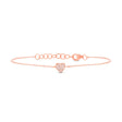 0.04ct 14k Rose Gold Diamond Pave Heart Bracelet