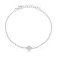 Diamond Pave Diamond Shape Link Bracelet 14k White Gold (0.06ct)