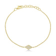 Diamond Pave Diamond Shape Link Bracelet 14k Yellow Gold (0.06ct)