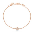 Diamond Pave Diamond Shape Link Bracelet 14k Rose Gold (0.06ct)