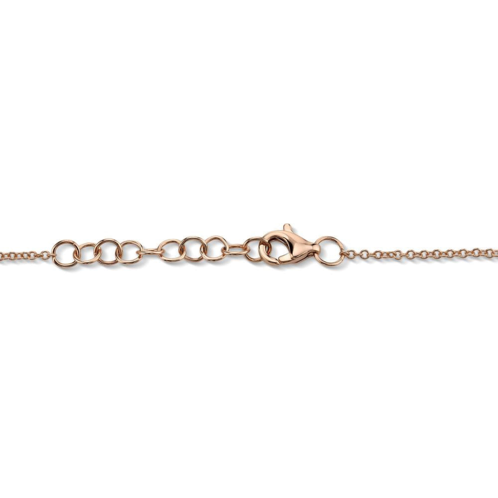 Diamond Pave Diamond Shape Link Bracelet 14k Rose Gold (0.06ct)