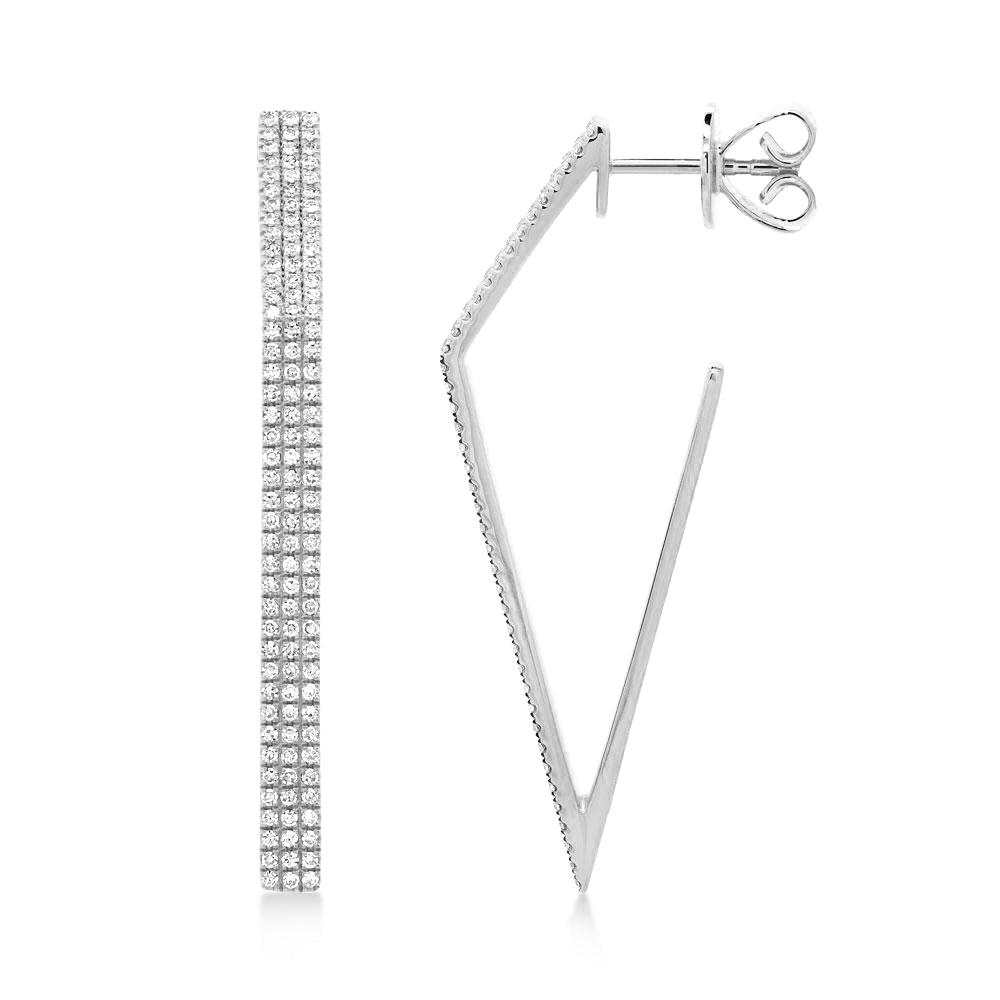 Diamond Pave Diamond Shape Earrings 14k White Gold (0.63ct)