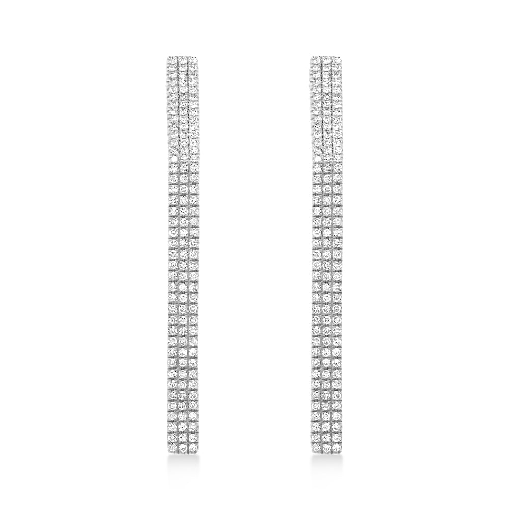 Diamond Pave Diamond Shape Earrings 14k White Gold (0.63ct)
