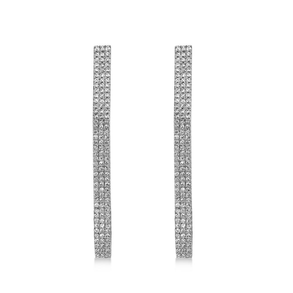 Diamond Pave Diamond Shape Earrings 14k White Gold (0.63ct)