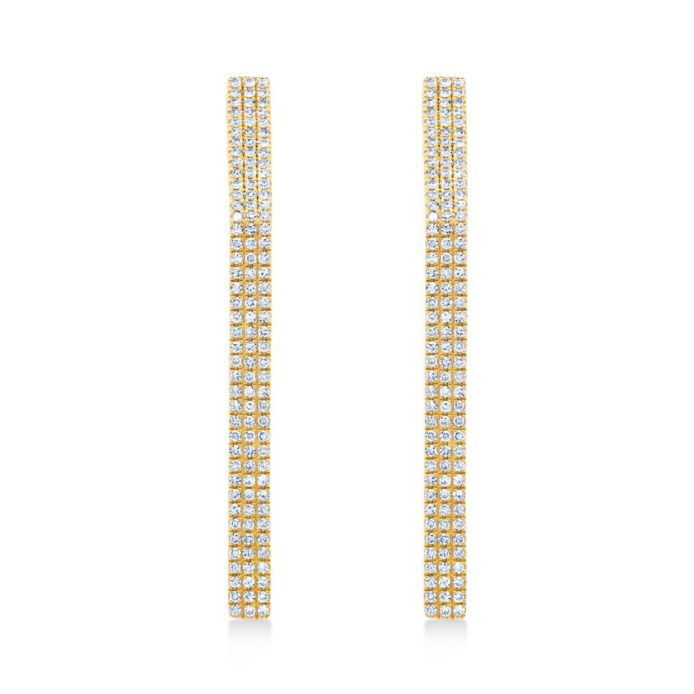 Diamond Pave Diamond Shape Earrings 14k Yellow Gold (0.63ct)