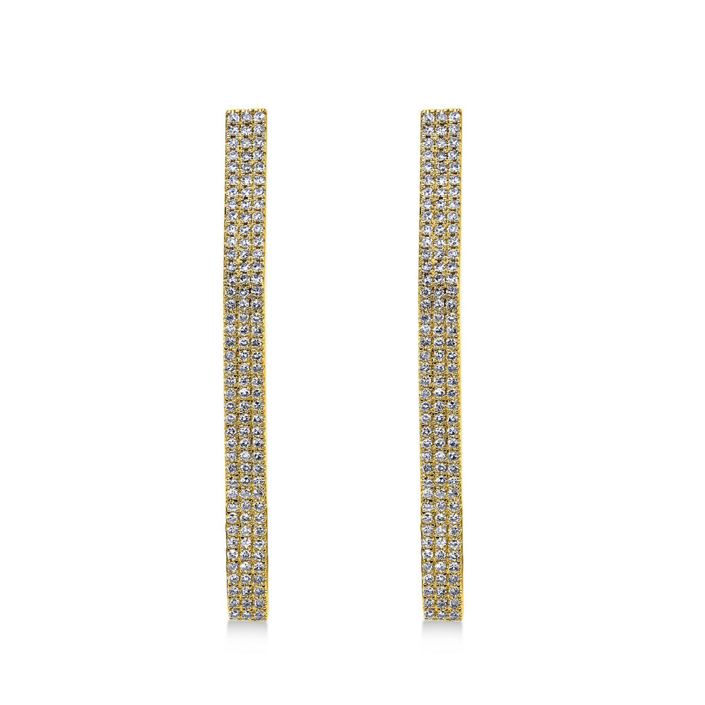 Diamond Pave Diamond Shape Earrings 14k Yellow Gold (0.63ct)