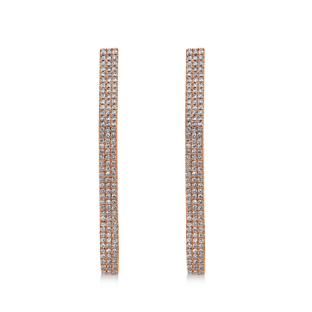 Diamond Pave Diamond Shape Earrings 14k Rose Gold (0.63ct)