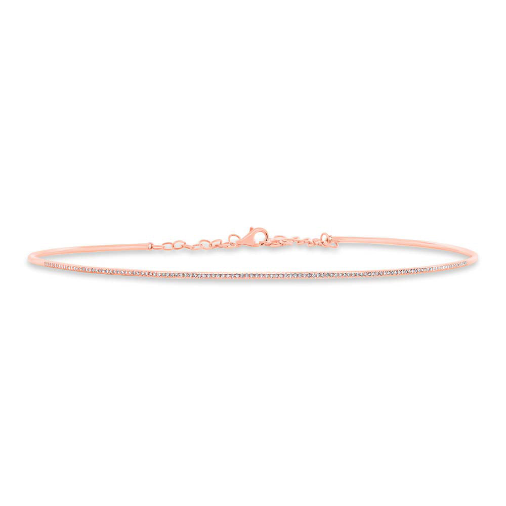 0.36ct 14k Rose Gold Diamond Choker Necklace