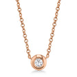 Diamond Bezel Solitare Necklace 14k Rose Gold (0.05ct)