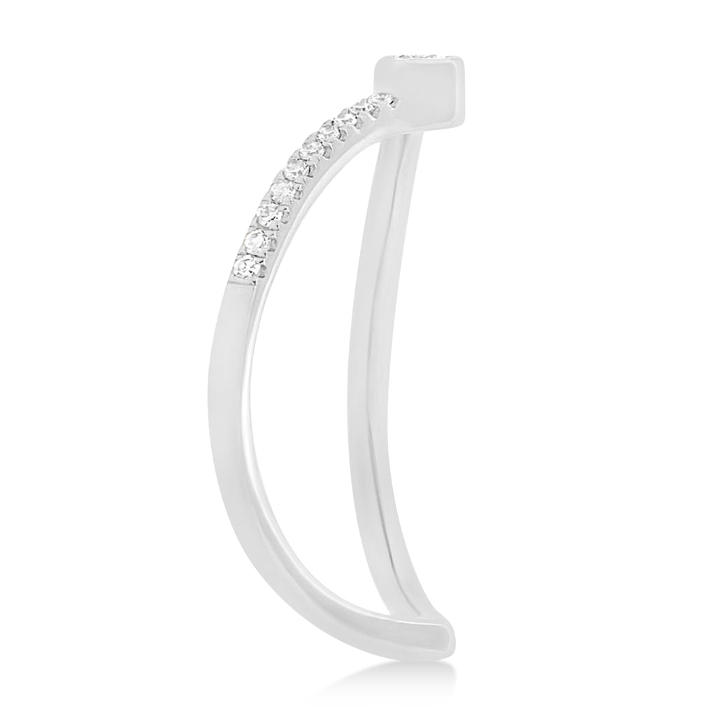 Diamond Bezel Chevron Ring 14k White Gold (0.09ct)