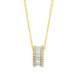 0.50ct 14k Yellow Gold Diamond Baguette Barrel Pendant Necklace