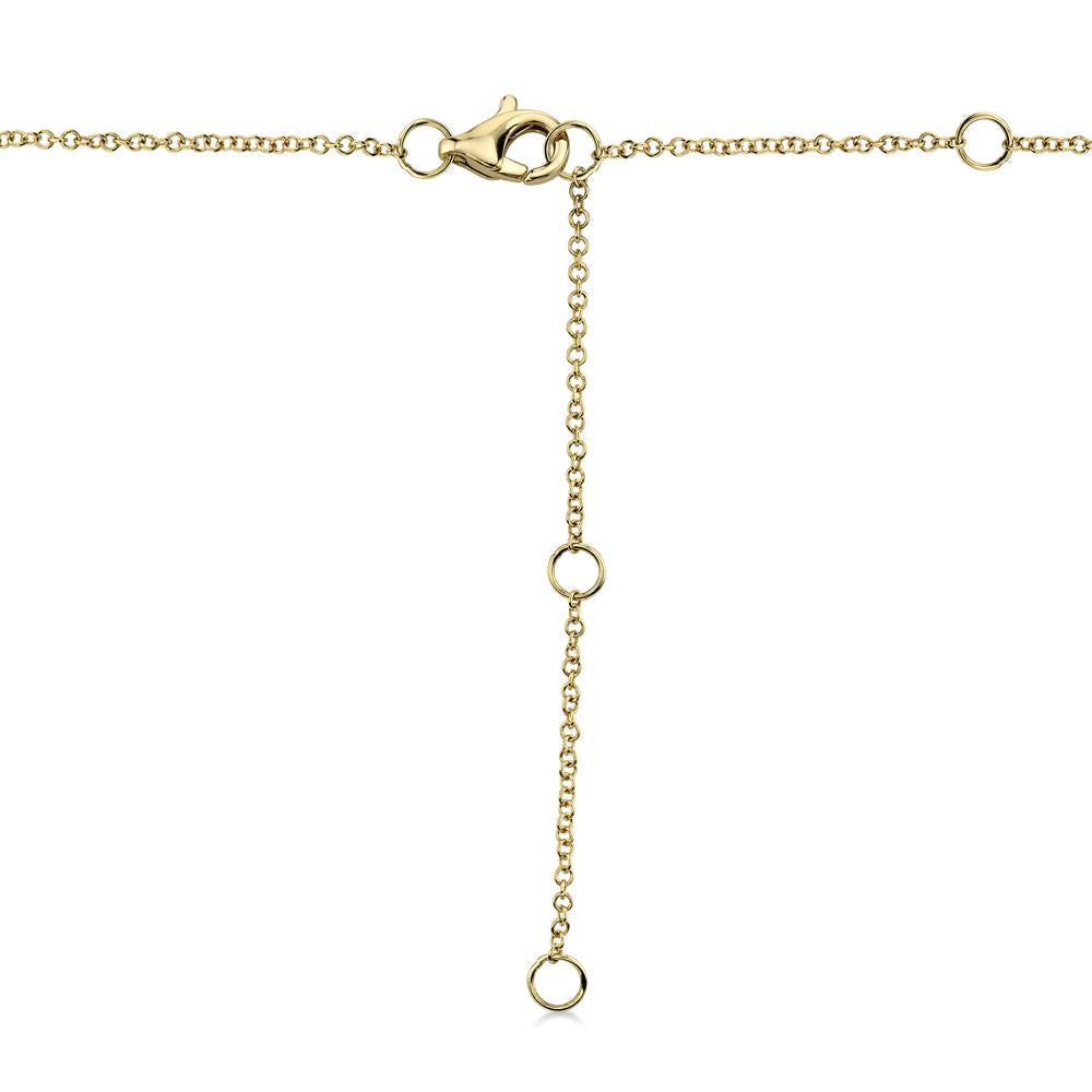 Diamond Halo Style Five Stone Pendant Necklace 14k Yellow Gold (0.53ct)