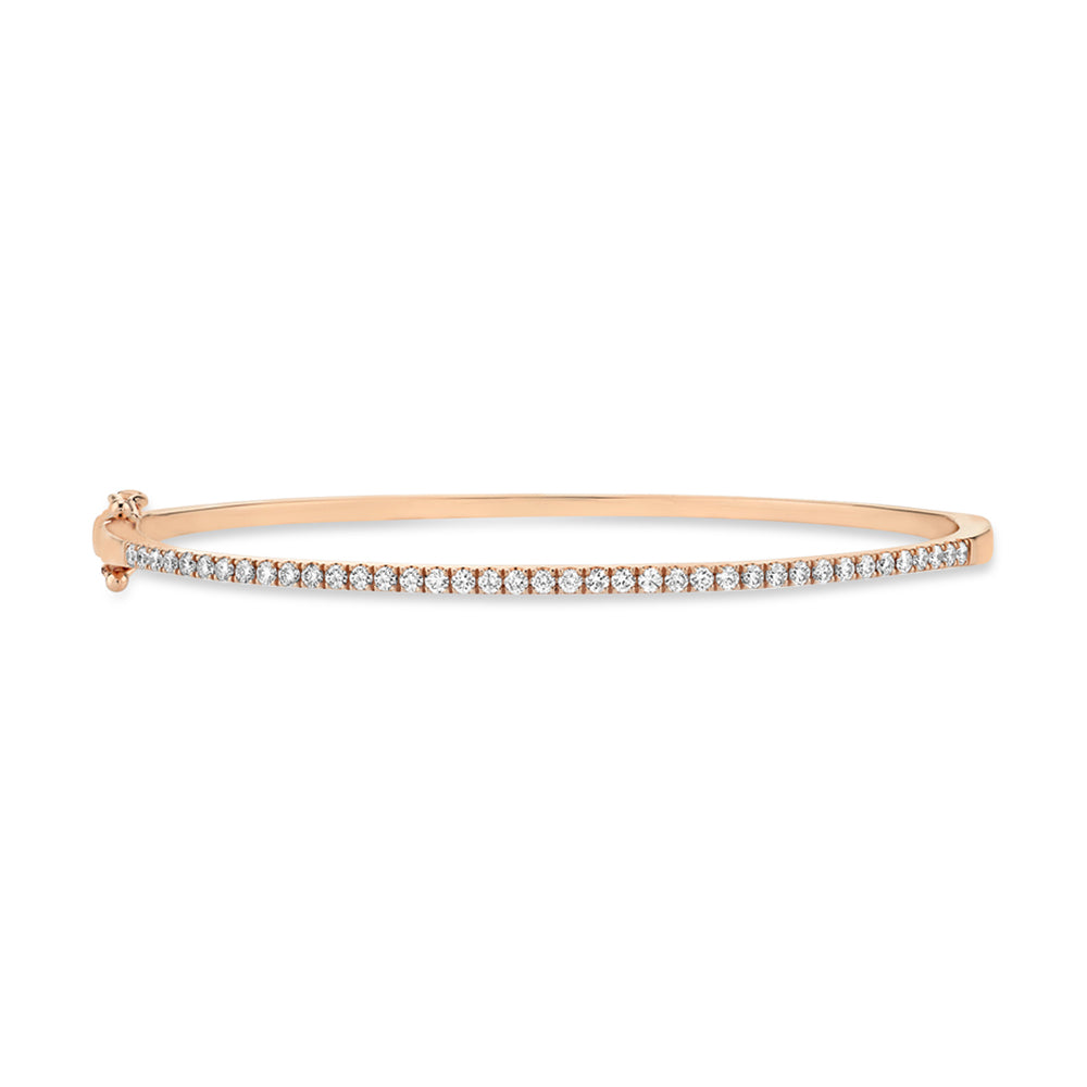 Diamond Bangle Bracelet 14k Rose Gold (0.62ct)