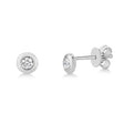 Diamond Bezel Stud Earrings 14k White Gold (0.22ct)