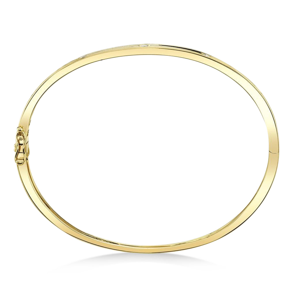 Diamond Five Stone Bangle Bracelet 14K Yellow Gold (0.38ct)