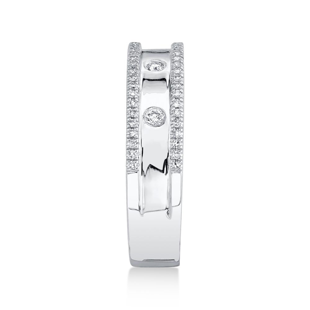 Diamond Bezel Half Eternity Band Ring 14k White Gold (0.23ct)