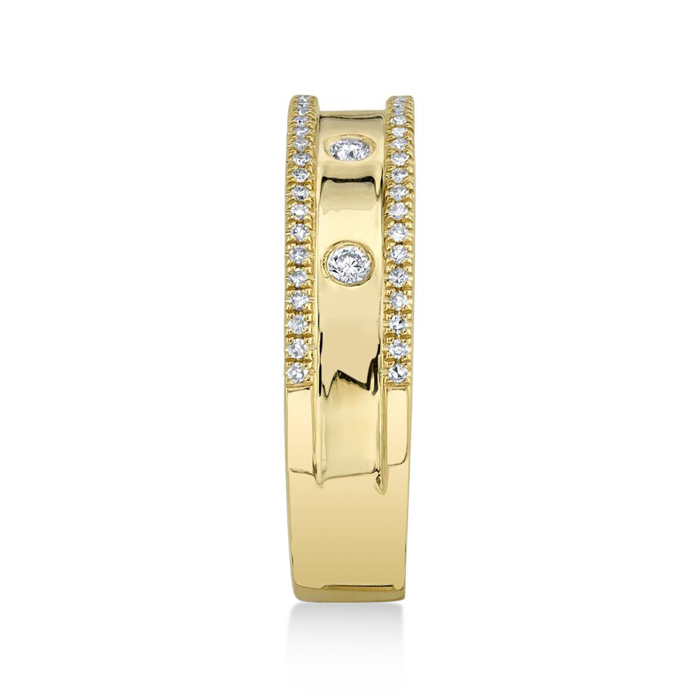 Diamond Bezel Half Eternity Band Ring 14k Yellow Gold (0.23ct)
